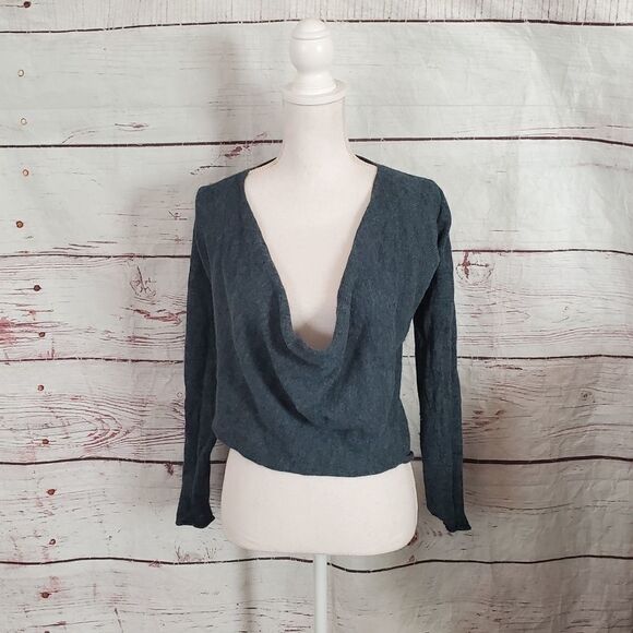Eileen Fisher Draped Front Alpaca Blend Sweater - Picture 1 of 5